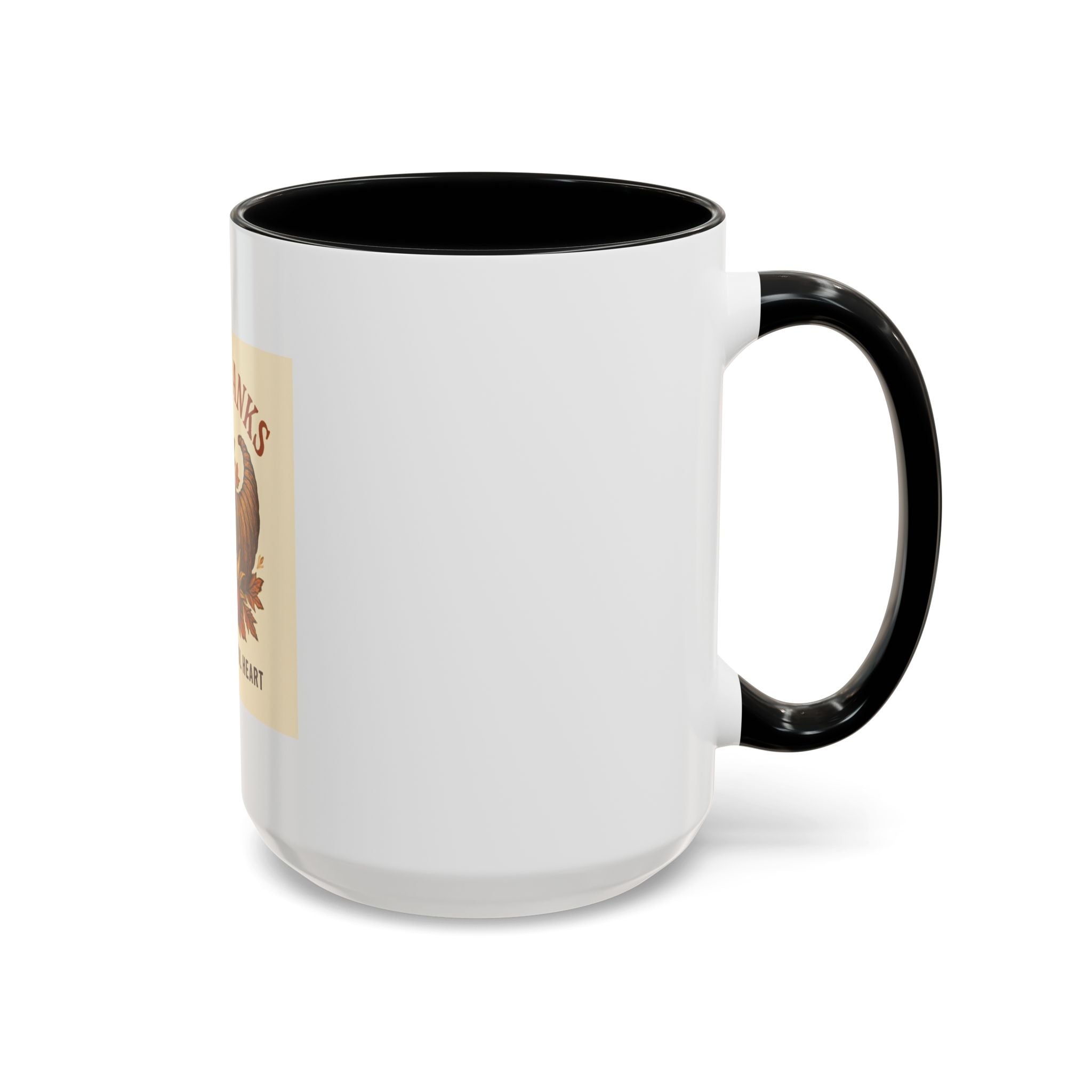Thanksgiving Accent Coffee Mug | Grateful Heart Mug | Fall Decor | Seasonal Gift | Hot Beverage Cup | Harvest Celebration