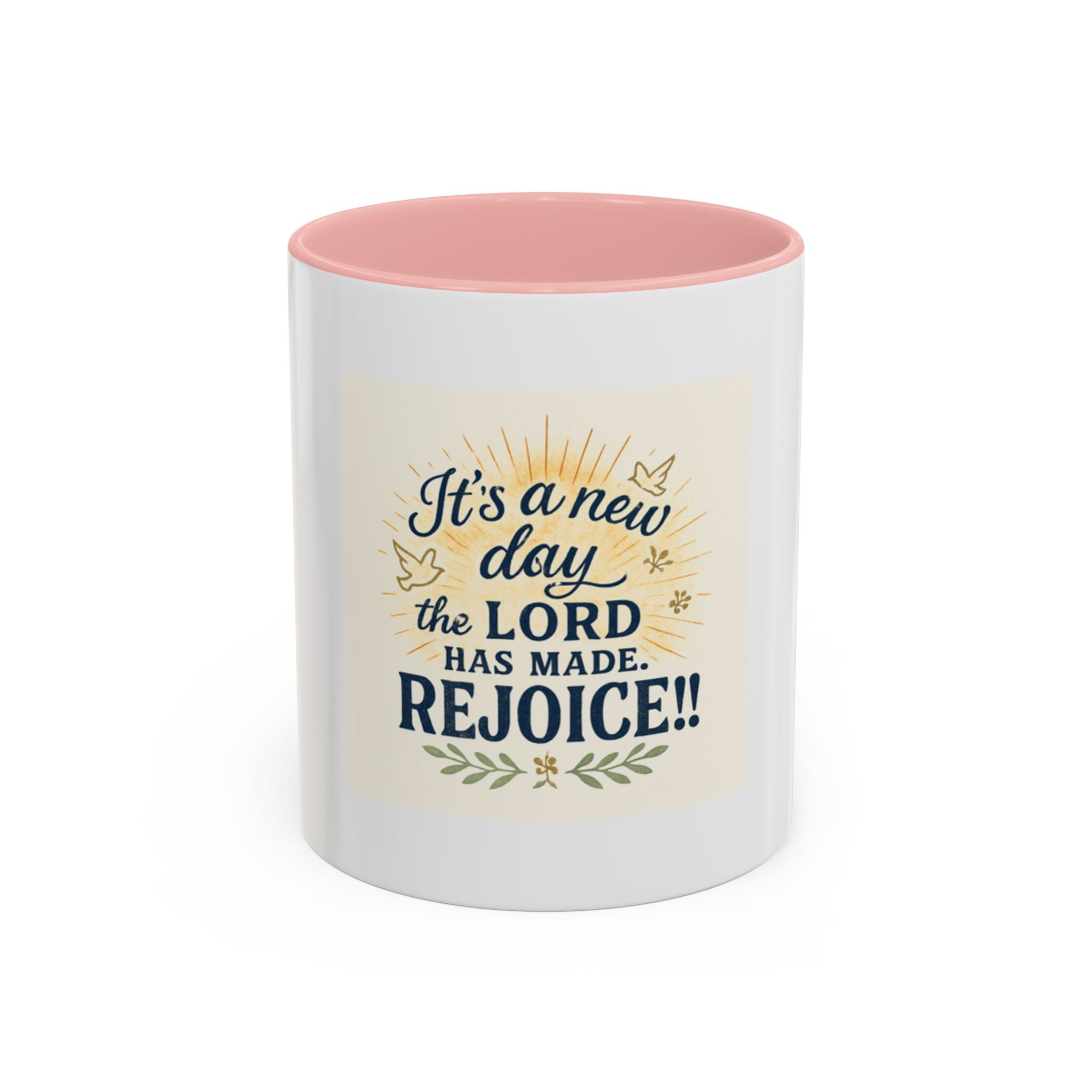 Inspirational Coffee Mug - "It's a New Day, Rejoice!" - Motivational Gift for Coffee Lovers, Faith & Daily Joy for home or office.