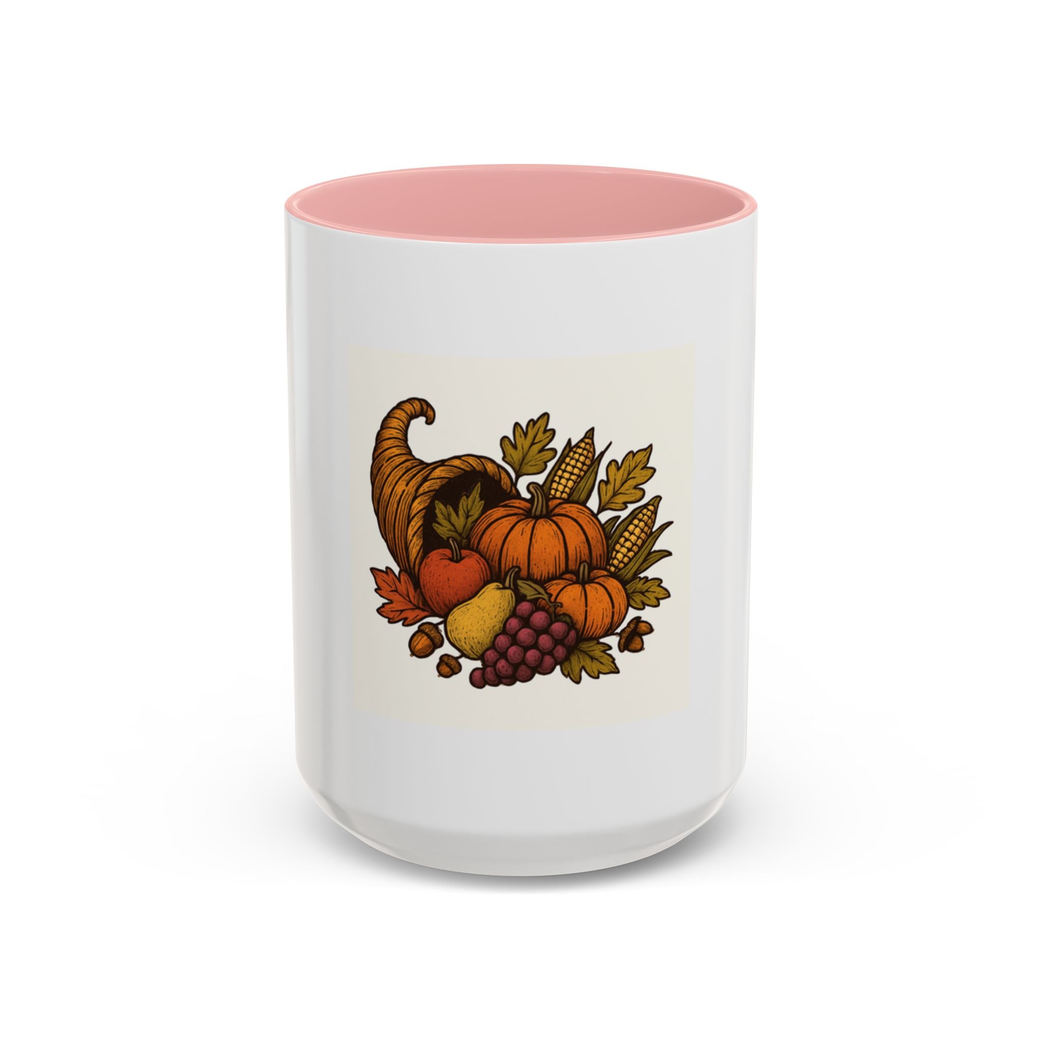 Thanksgiving Cornucopia Accent Coffee Mug Harvest Celebration