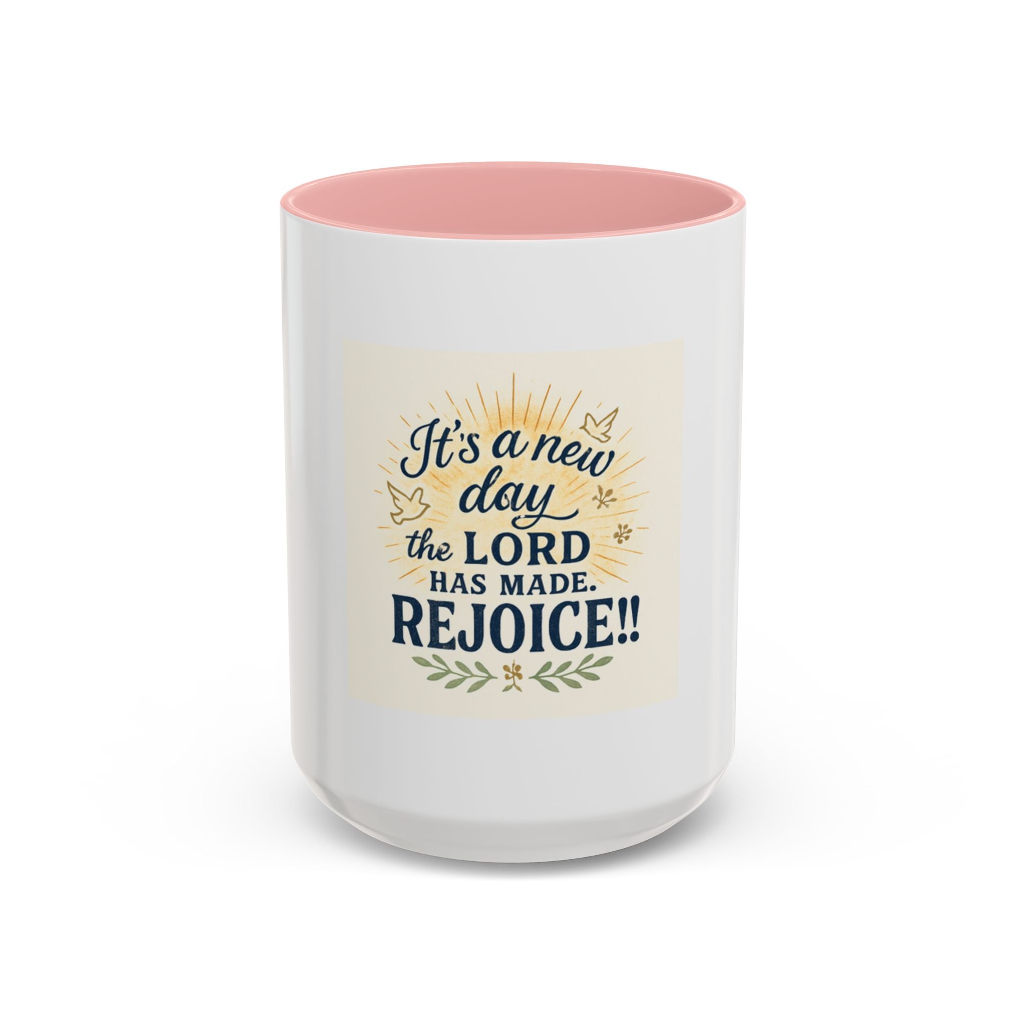 Inspirational Coffee Mug - "It's a New Day, Rejoice!" - Motivational Gift for Coffee Lovers, Faith & Daily Joy for home or office.