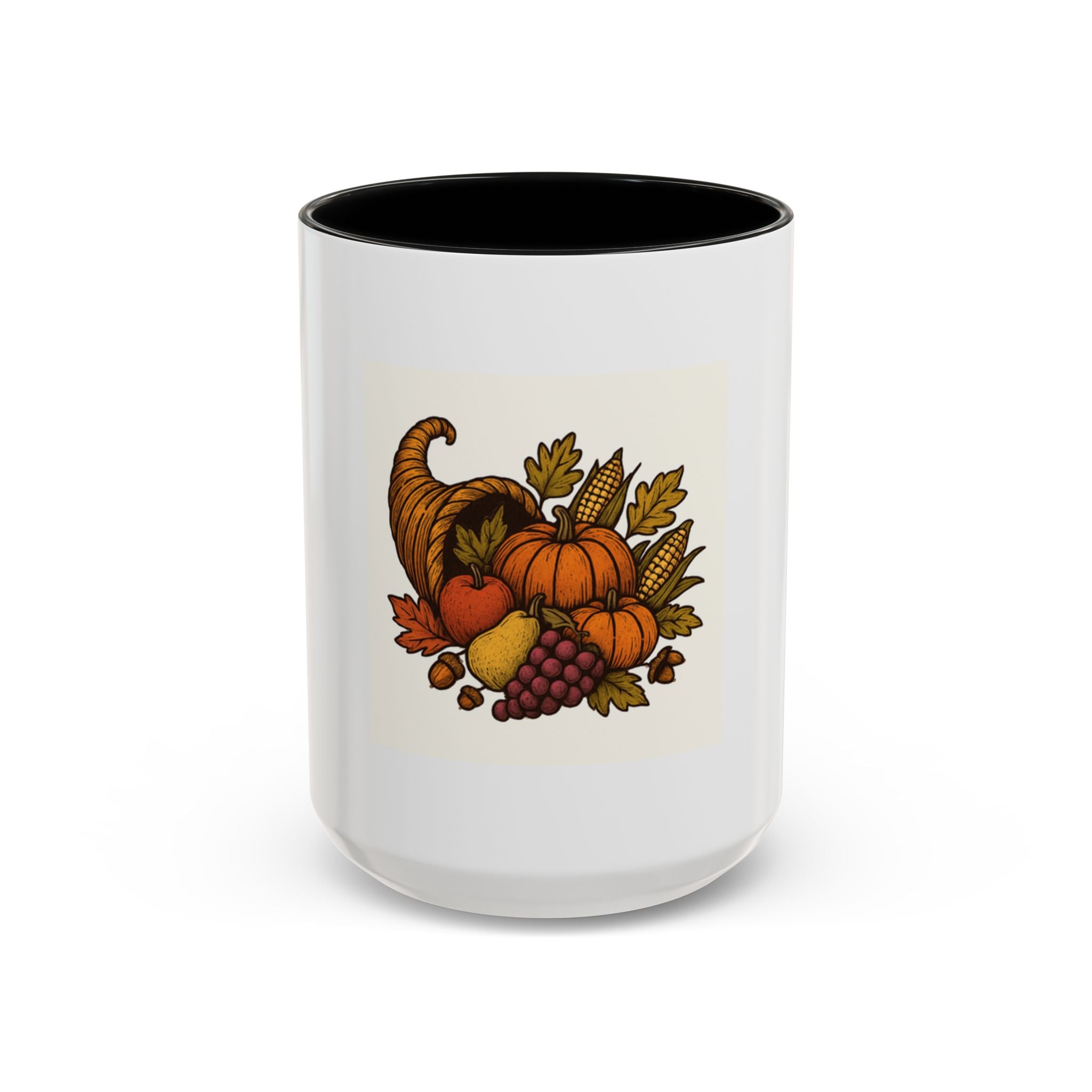 Thanksgiving Cornucopia Accent Coffee Mug Harvest Celebration
