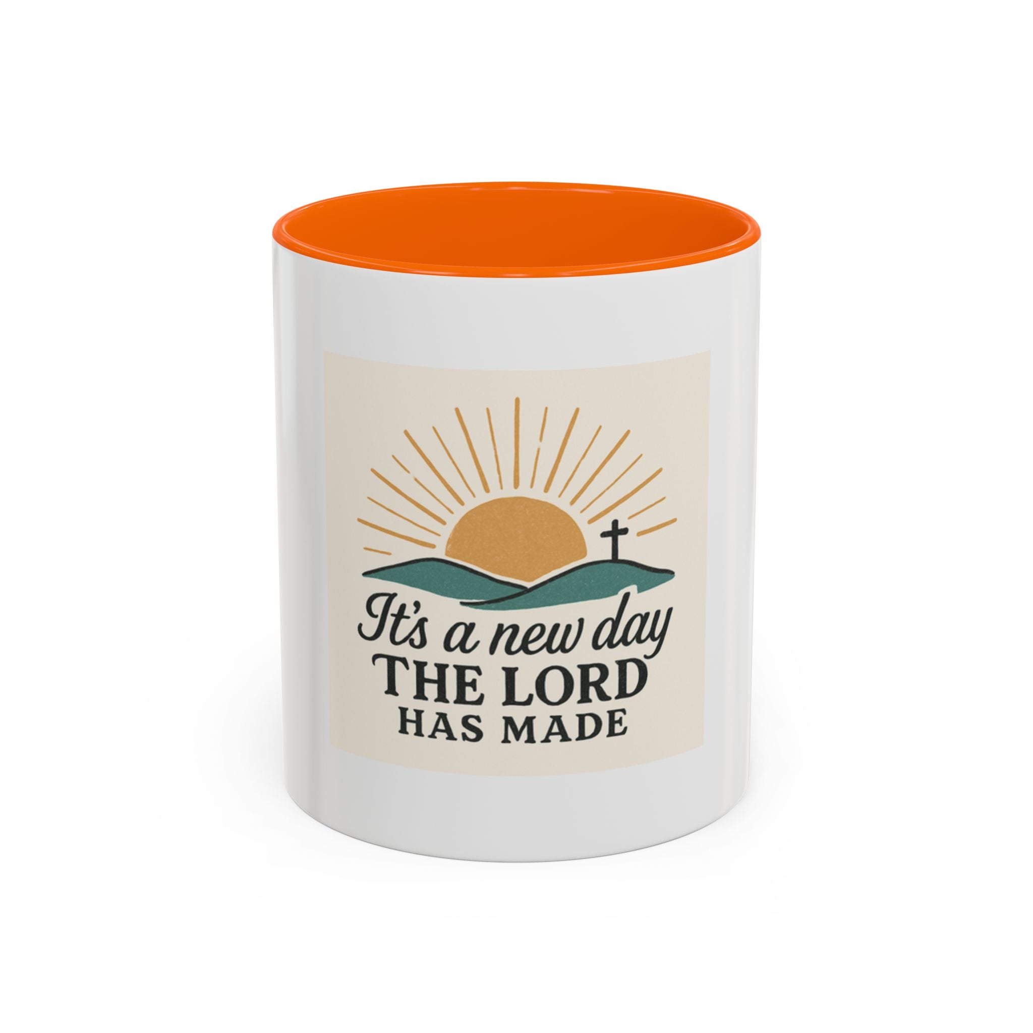 Inspirational Coffee Mug with Sunrise Design, Christian Gift Mug, It's a New Day, Joyful Morning Cup, Perfect for Encouragement