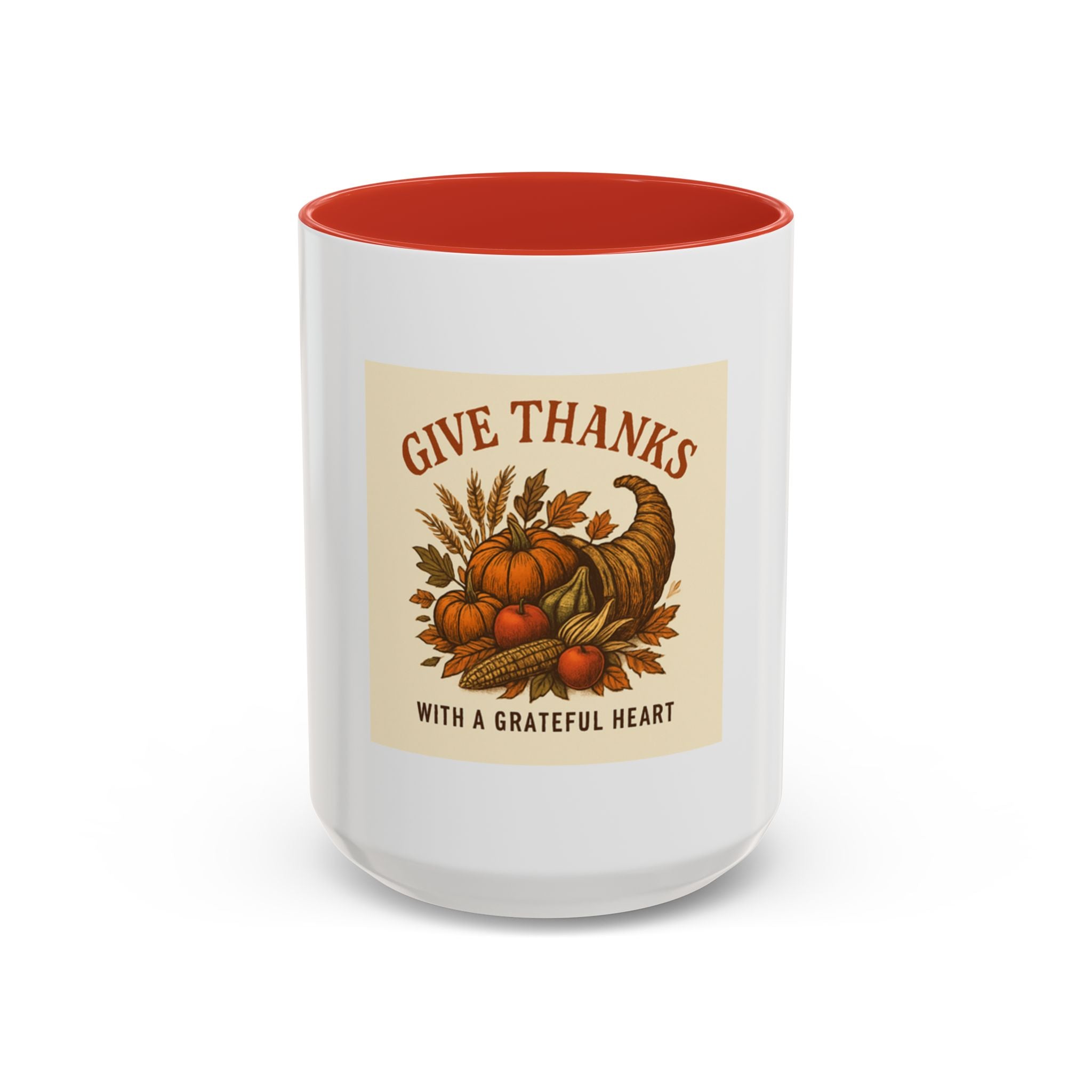 Thanksgiving Accent Coffee Mug | Grateful Heart Mug | Fall Decor | Seasonal Gift | Hot Beverage Cup | Harvest Celebration