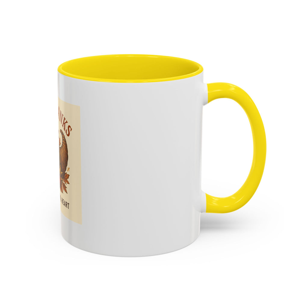 Thanksgiving Accent Coffee Mug | Grateful Heart Mug | Fall Decor | Seasonal Gift | Hot Beverage Cup | Harvest Celebration