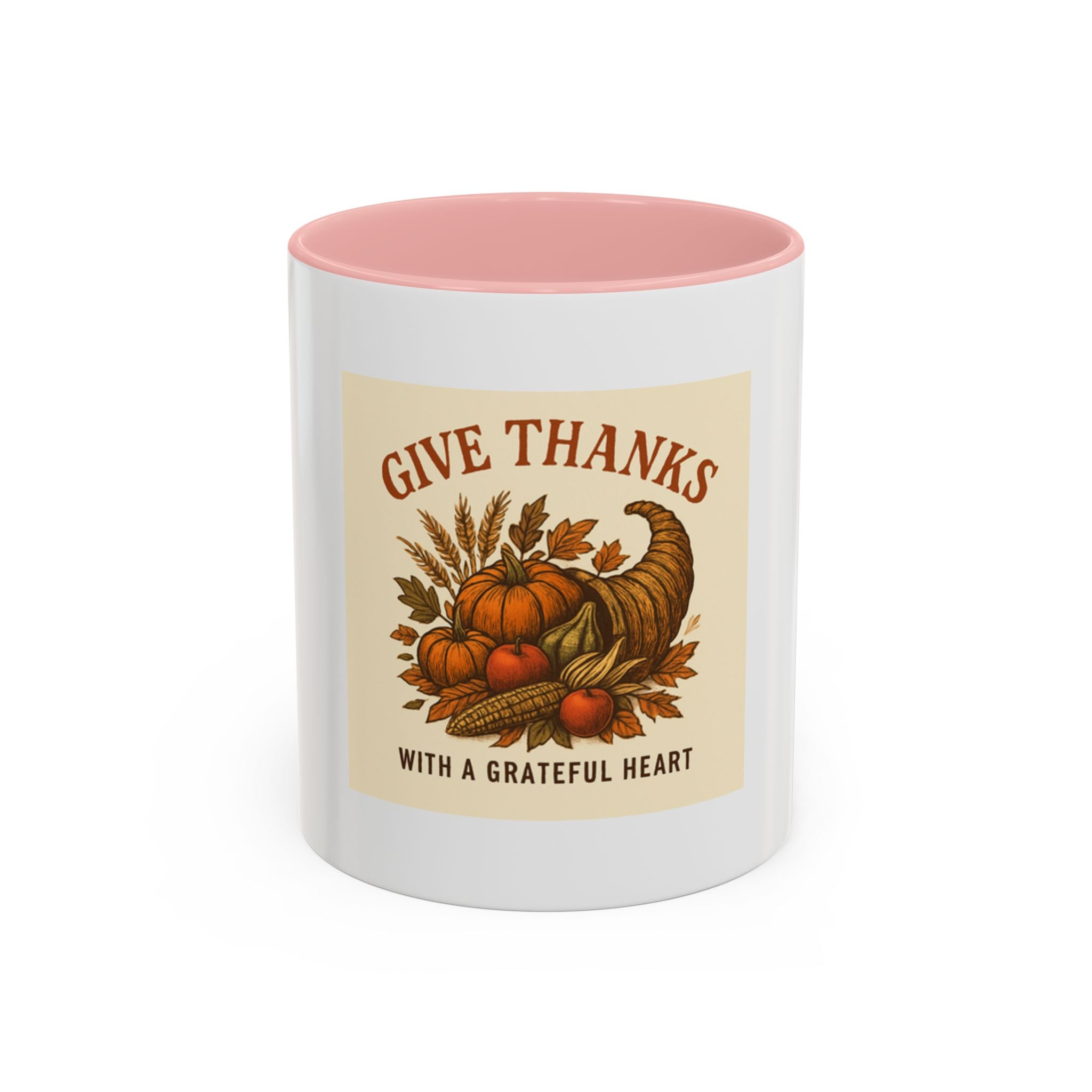 Thanksgiving Accent Coffee Mug | Grateful Heart Mug | Fall Decor | Seasonal Gift | Hot Beverage Cup | Harvest Celebration